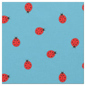 Ladybug Polka Dot Pattern auf blau Stoff (Nahaufnahme)