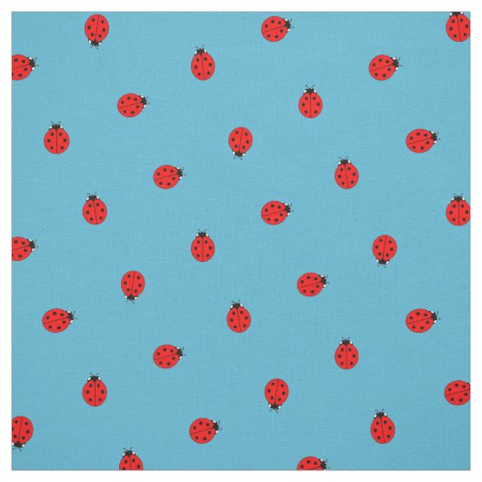 Ladybug Polka Dot Pattern auf blau Stoff (Muster)