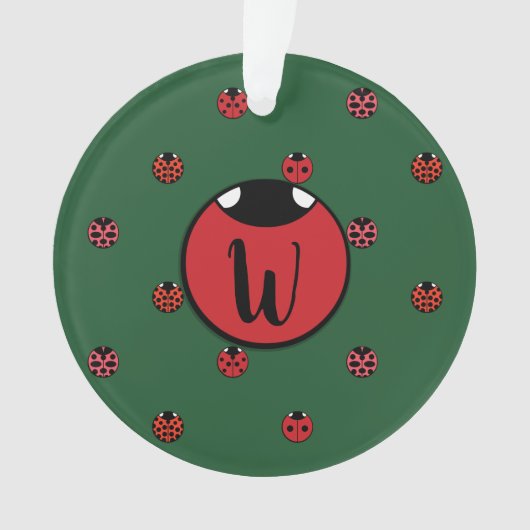 Ladybug Polka Dots Akrylic Ornament (Vorderseite)