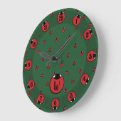 Ladybug Polka Dots Clock Große Wanduhr (Winkel)