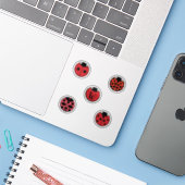 Ladybug Polka Dots Contour Sticker (Laptop mit iPhone)
