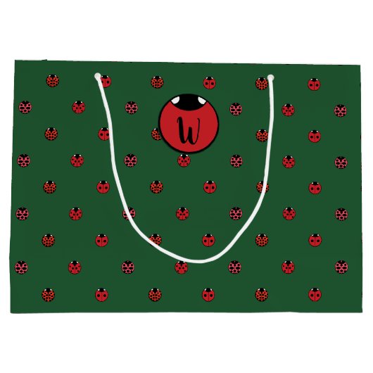 Ladybug Polka Dots Geschenktasche Große Geschenktüte (Rückseite)