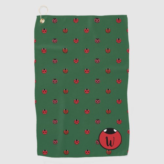 Ladybug Polka Dots Golfhandtuch (Vorderseite)