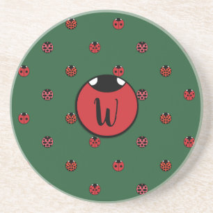 Ladybug Polka Dots Sandstone Untersetzer