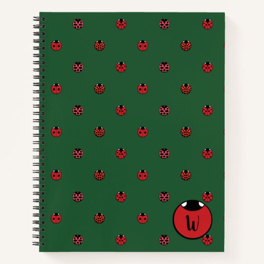 Ladybug Polka Dots Spiral Notebook Notizblock (Vorderseite)