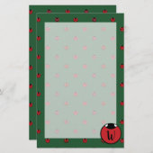 Ladybug Polka Dots Stationery Briefpapier (Vorne/Hinten)