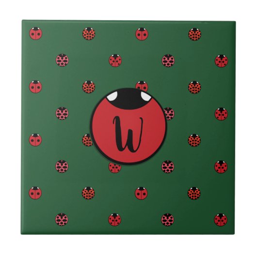 Ladybug Polka Dots Tile Fliese (Vorderseite)