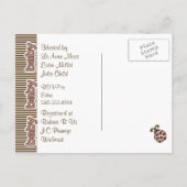 Ladybug Postcard Kinderdusche in Rosa Einladungspostkarte (Rückseite)