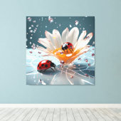 Ladybug - Premium Wrapped Canvas (Glanz) Leinwanddruck (Insitu (Holzboden))