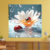 Ladybug - Premium Wrapped Canvas (Glanz) Leinwanddruck (Insitu (Wohnzimmer))