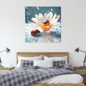 Ladybug - Premium Wrapped Canvas (Glanz) Leinwanddruck (Insitu (Schlafzimmer))