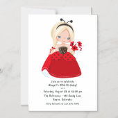 Ladybug Princess Fairy Tale Birthday Party Magneteinladung (Vorderseite)