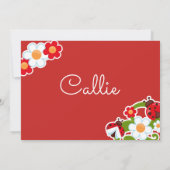 Ladybug Princess Girls Geburtstag Einladung (Rückseite)