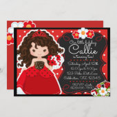 Ladybug Princess Girls Geburtstag Einladung (Vorne/Hinten)