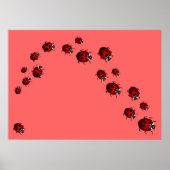 Ladybug Print Ladybird Art Large Small Poster (Vorne)