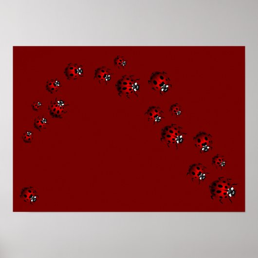 Ladybug Print Ladybird Art Large Small Poster (Vorne)
