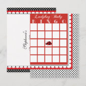 Ladybug Punkts Baby Dusche Bingo Card Leere Einladungspostkarte (Vorne/Hinten)