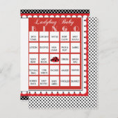 Ladybug Punkts Baby Shower Bingo Card 12 Einladungspostkarte (Vorne/Hinten)