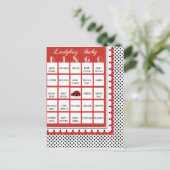 Ladybug Punkts Baby Shower Bingo Card 12 Einladungspostkarte (Stehend Vorderseite)