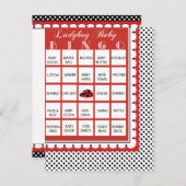 Ladybug Punkts Baby Shower Bingo Card 23 Einladungspostkarte (Vorne/Hinten)