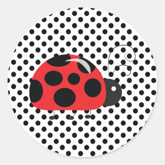 Ladybug Punkts Babydusche Bingo Stickers (Vorderseite)