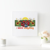 Ladybug Quadratische Wanduhr (Zuhause)