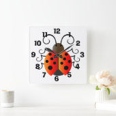 Ladybug Quadratische Wanduhr (Zuhause)