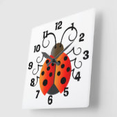 Ladybug Quadratische Wanduhr (Winkel)