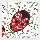 Ladybug Quadratischer Aufkleber (Vorderseite)