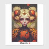 Ladybug Queen 2 Niedlich Fantasy Art Aufkleber (Blatt)