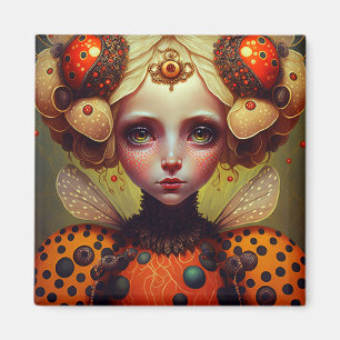 Ladybug Queen 2 Niedlich Fantasy Art Magnet
