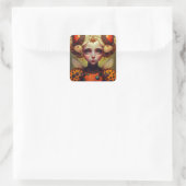 Ladybug Queen 2 Niedlich Fantasy Art Quadratischer Aufkleber (Tasche)