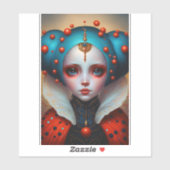 Ladybug Queen Niedlich Fantasy Art Aufkleber (Blatt)