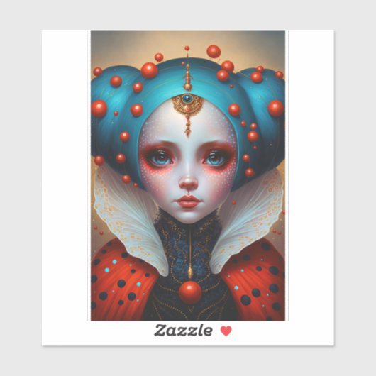 Ladybug Queen Niedlich Fantasy Art Aufkleber (Blatt)