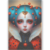 Ladybug Queen Niedlich Fantasy Art Aufkleber (Vorderseite)