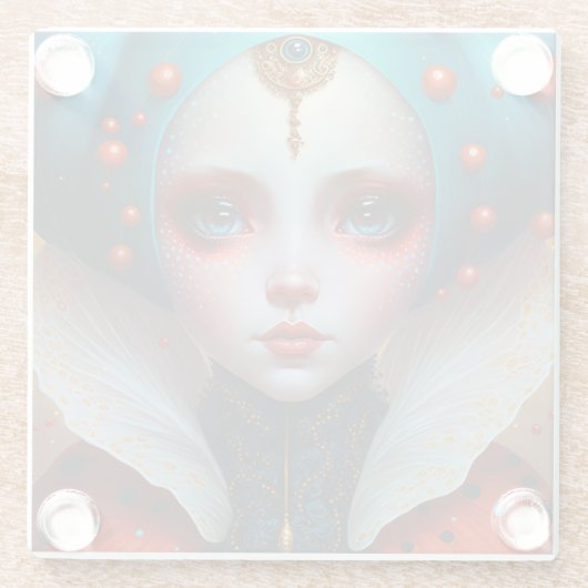 Ladybug Queen Niedlich Fantasy Art Glasuntersetzer (Rückseite)