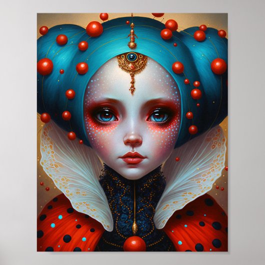 Ladybug Queen Niedlich Fantasy Art Poster (Vorne)