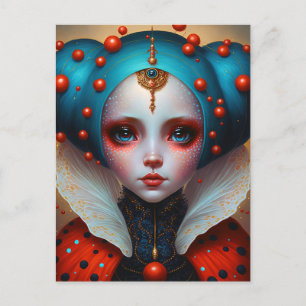 Ladybug Queen Niedlich Fantasy Art Postkarte