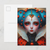 Ladybug Queen Niedlich Fantasy Art Postkarte (Vorne/Hinten)