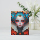 Ladybug Queen Niedlich Fantasy Art Postkarte (Stehend Vorderseite)