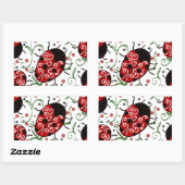 Ladybug Rechteckiger Aufkleber (Blatt)