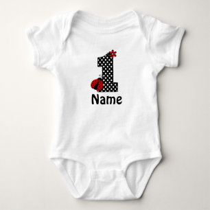 Ladybug Red 1. Geburtstags-Shirt Baby Strampler