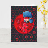 Ladybug Red Abzeichen Karte (Gelbe Blume)