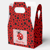 Ladybug Red Black Frame Polka Dots Kindergeburtsta Geschenkschachtel (Geöffnet)