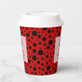 Ladybug Red Black Frame Polka Dots Kindergeburtsta Pappbecher (Links)