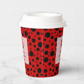 Ladybug Red Black Frame Polka Dots Kindergeburtsta Pappbecher (Rechts)