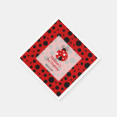 Ladybug Red Black Frame Polka Dots Kindergeburtsta Serviette (Ecke)