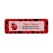 Ladybug Red Black Frame Polka Dots Rücksendeadress (Vorne)