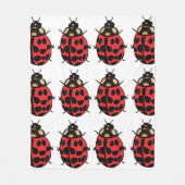 Ladybug Red Black Insect Ladybug Fleecedecke (Vorderseite)