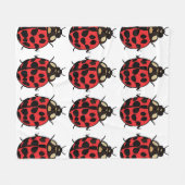Ladybug Red Black Insect Ladybug Fleecedecke (Vorderseite (Horizontal))